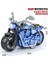 Çocuk Oyuncakları Erkek Bebek Simülasyon Harley Motosiklet Modeli Süsler Alaşım Geri Çekilebilir Oyuncak Araba Mavi Sedefli (Yurt Dışından) 1