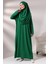 Zümrüt Yeşili Kadın Çantalı Pratik Başörtülü Tek Parça Namaz Elbisesi 2