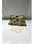 Kadın Bej Suni Kürk Zincirli El ve Omuz Clutch Portföy Çanta 2