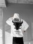 Oversize Bull Baskılı Hoodie Beyaz 1