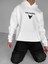 Oversize Bull Baskılı Hoodie Beyaz 3