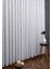 Taç 1/3 Sık Pile Jakar Tül Perde Tek Kanat - Ekru - Vizon 120 x 260 cm 5