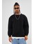 Erkek Sıfır Yaka Oversize 3 Iplik Sweatshirt 1