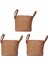 3x Doğal Yuvarlak Hasır Sepet Kutusu El Yapımı Tutma Yeri Turuncu 33X21X26CM (Yurt Dışından) 1