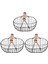 3x Ahşap Saplı Metal Retro Sepet Taşınabilir Çok Fonksiyonlu Sebze Meyve Yumurta Bakkal Pratik Depolama Sepeti Siyah (Yurt Dışından) 2