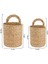 2x Duvar Asılı Rattan Sepet Ekici Kapalı Açık Asılı Halat Çiçek Saksı Sepeti Dekor, S (Yurt Dışından) 2