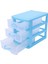 2x Mini Yarı Saydam Çekmece Tipi Plastik Saklama Kutusu (Mavi 3 Kat) (Yurt Dışından) 5