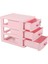 2x Plastik Çekmece Tasarlanmış 3 Bölmeli Takı Saklama Kutusu Pembe (Yurt Dışından) 3