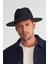 Erkek Büyük Beden 60CM Siyah Fedora Şapka 1