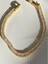 Çelik 14K Zirkon Baget Gold Bileklik (Kalınlık: 6 mm / Uzunluk: 17-19 Cm) 1