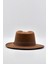 Vintage Erkek Fedora Fötr Şapka Panama Ingiliz Trilby Kasket Taba 3