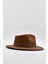Vintage Erkek Fedora Fötr Şapka Panama Ingiliz Trilby Kasket Taba 4