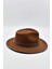 Vintage Erkek Fedora Fötr Şapka Panama Ingiliz Trilby Kasket Taba 5