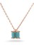 925 Ayar Rose Kaplamalı Turkuaz Taşlı Minimal Tasarım Gümüş Kolye 1
