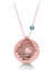 925 Ayar Rose Kaplamalı Mavi Mineli Nazar Boncuklu Yuvarlak Gümüş Kolye 2