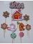 Yılbaşı Temalı Yeni Yıl Konseptli Pasta Süsü Seti - Çubuklu Yılbaşı Pasta Süsleri Seti Cake Topper 2