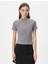 Balıkçı Yaka Crop Tişört Slim Fit Kısa Kollu Kaşkorse Pamuklu 3