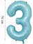 Folyo Balon Rakam Helyum Balon Mavi Renk 1