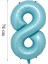 Folyo Balon Rakam Helyum Balon Mavi Renk 1