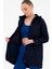 Lacivert Çıkarılabilir Kapüşonlu 2 Cepli Su Ve Rüzgar Geçirmez Kadın Softshell Mont 6331 1