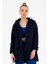 Lacivert Çıkarılabilir Kapüşonlu 2 Cepli Su Ve Rüzgar Geçirmez Kadın Softshell Mont 6331 2
