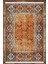 Turuncu Mavi Vintage Desenli Yıkanabilir Kaymaz Salon Halısı Dekoratif Kilim ARM-1155 2