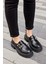 Belly Siyah Hakiki Deri Kalın Tabanlı Kadın Loafer 1