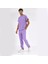 Basic Lüks Kaliteli Likralı Doktor Hemşire Forması Scrubs Lila 3