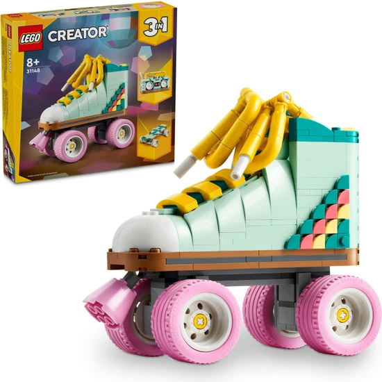 LEGO® Creator Retro Paten 31148 - 8 Yaş ve Üzeri Çocuklar için Mini Kaykay ve Kasetçalar Model Seçenekleri İçeren 3#ü 1 Arada Yaratıcı Oyuncak Yapım Seti (342 Parça)