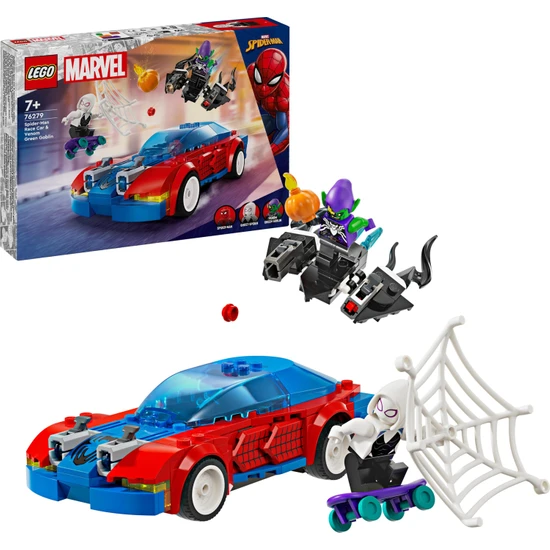 LEGO® Marvel Örümcek Adam Yarış Arabası ve Venom Green Goblin 76279 # 7 Yaş ve Üzeri Süper Kahraman Seven Çocuklar için Yaratıcı Oyuncak Yapım Seti (227 Parça)