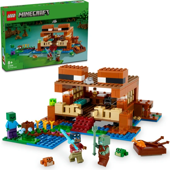 LEGO® Minecraft® Kurbağa Evi 21256 - 8 Yaş ve Üzeri Macera Oyunları Seven Çocuklar İçin Yaratıcı Oyuncak Yapım Seti (400 Parça)