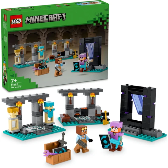 LEGO® Minecraft® Cephanelik 21252 - 7 Yaş Ve Üzeri Macera Oyunları Seven Çocuklar için 2 Adet LEGO® Minecraft Figürü içeren Yaratıcı Oyuncak Yapım Seti (203 Parça)