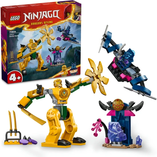 LEGO® NINJAGO® Arin#in Savaş Robotu 71804 - 4 Yaş ve Üzeri Çocuklar için Arin Minifigürü İçeren Yaratıcı Oyuncak Yapım Seti 71804 (104 Parça)