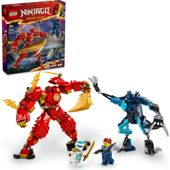 LEGO® NINJAGO® Kai’nin Ateş Elementi Robotu 71808 - 7 Yaş ve Üzeri Çocuklar için Ninja Figürü İçeren Yaratıcı Oyuncak Yapım Seti (322 Parça)