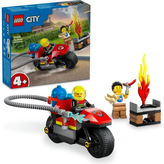 LEGO® City İtfaiye Kurtarma Motosikleti 60410 - 4 Yaş ve Üzeri Çocuklar için İtfaiye Motosikleti İçeren Yaratıcı Oyuncak Yapım Seti (57 Parça)