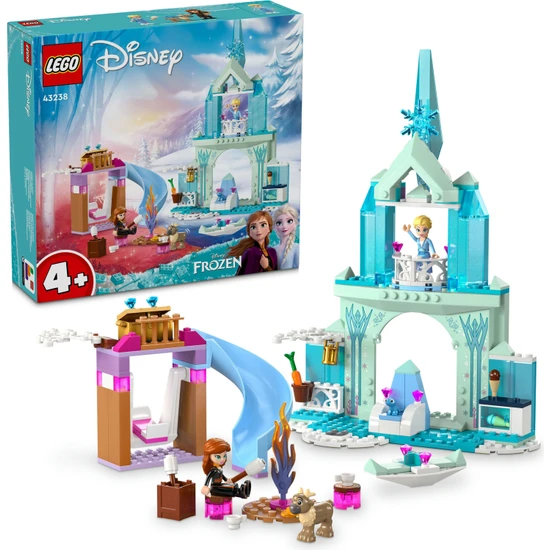 LEGO® # Disney Frozen Elsa#nın Karlar Ülkesi Şatosu 43238 - 4 Yaş ve Üzeri Çocuklar için Elsa, Anna ve Olaf Minifigürü içeren Yaratıcı Oyuncak Yapım Seti (163 Parça)