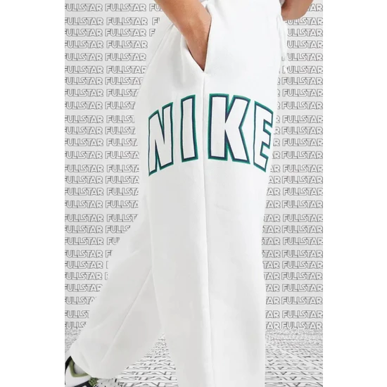 Nike Phoenix Fleece High Waisted Loose Fit Sweatpant Oversize Eşofman Altı Beyaz