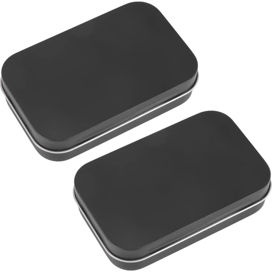 Humble 2x 95X60X21MM Siyah Teneke Kutu Siyah Metal Kutu Mat Şeker Kutusu Küçük Kutu (Yurt Dışından)