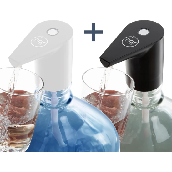 Nar Pump Narpump 2'li Siyah ve Beyaz Whisper, Ultra Sessiz & Ultra Hızlı Otomatik Şarjlı Damacana Pompası