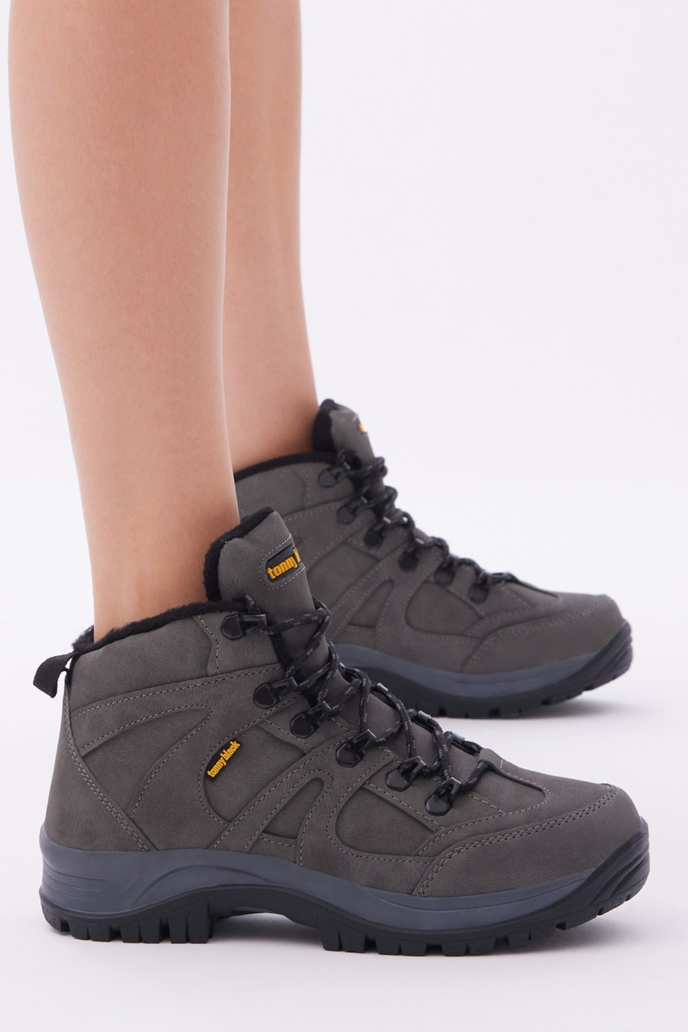 Tonny Black Unisex Füme Su Geçirmez Deri Trekking Bot, Bağcıklı, Kaymaz ve Rahat Tabanlı Outdoor Ayakkabı görsel 5