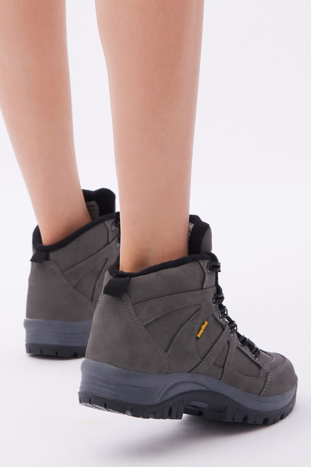 Tonny Black Unisex Füme Su Geçirmez Deri Trekking Bot, Bağcıklı, Kaymaz ve Rahat Tabanlı Outdoor Ayakkabı görsel 7