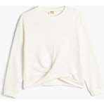 Koton Basic Sweatshirt Uzun Kollu Bisiklet Yaka Düğüm Detaylı