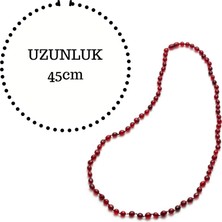 Amber By Mazukna Karayip Damla Kehribar Kolye, Yetişkin Serbest Kesim Kırmızı Renk Takı Kolye