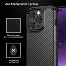 OSG iPhone 13 Pro Max Uyumlu Karbon Tasarım Darbe Emici Hologramlı Lüx Kılıf