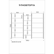 Mobitopya Çevir Kur 230 cm Beyaz Kitaplık Bd