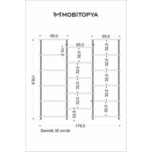 Mobitopya Çevir Kur 180 cm Atlantik Çam Kitaplık