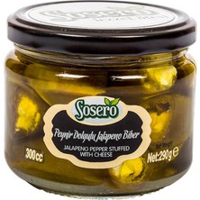 Sosero Peynir Dolgulu Jalapeno Biber 290 gr Cam Kavanoz Ege Menşeli Lezzetli Atıştırmalık