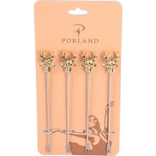 Porland Deerest Golden 4 Adet Kokteyl Çatalı 18 cm