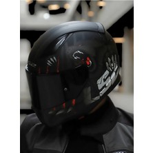 Ls2 Rapıd 2 Clawn Mat Siyah-Kırmızı Kask (Siyah+Şeffaf Cam )