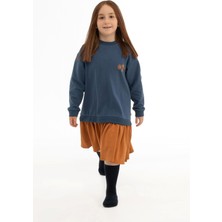 Little Gusto Sweat Elbise Çocuk Lacivert Organik Pamuk